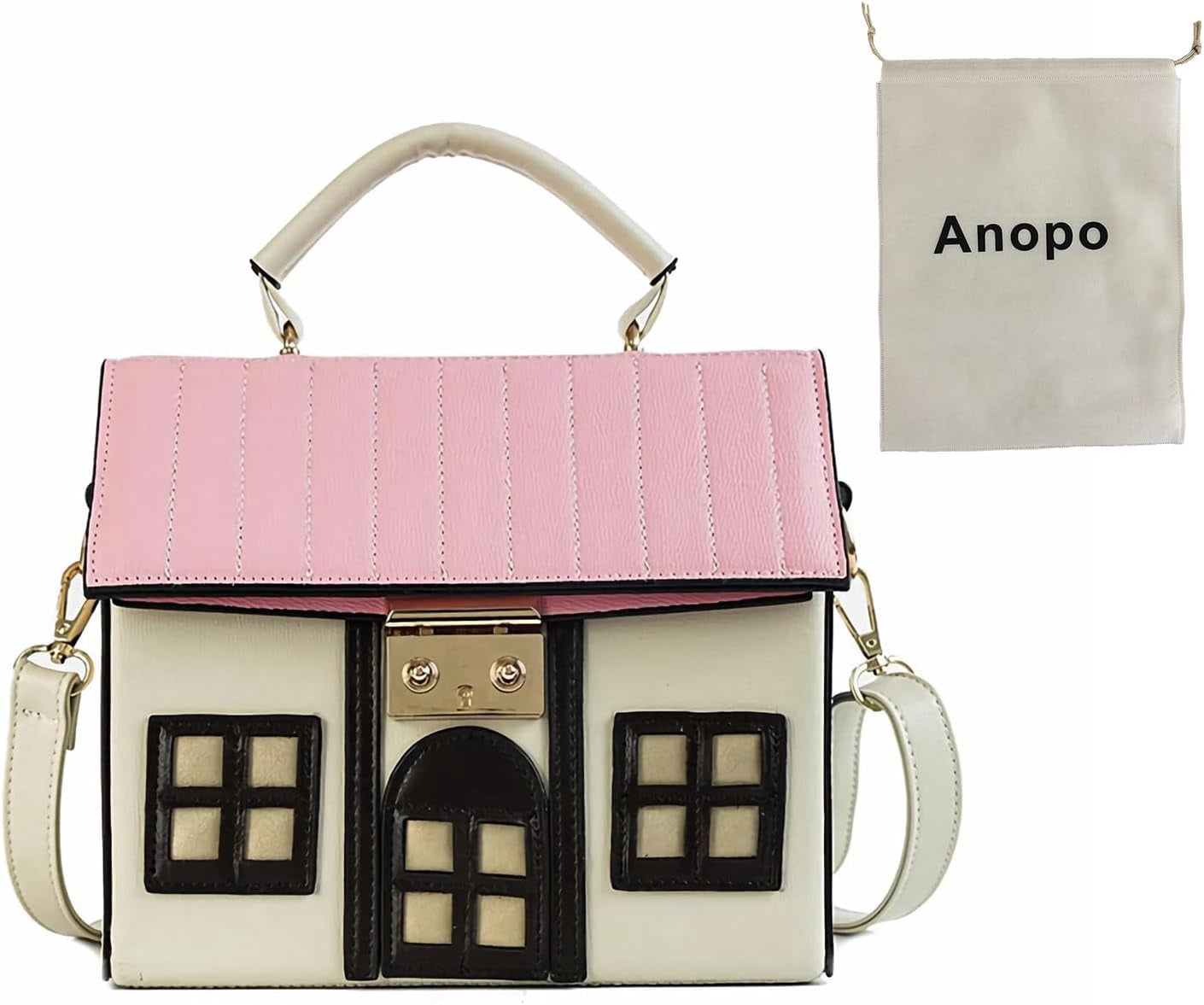 House Shaped Unique Novelty Purse for Women Mini Funny Weird Shoulder Crossbody Bag Handbag Clutch PU Leather