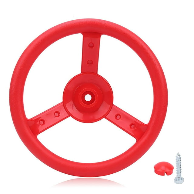 pitrice Children Swingset Steering Wheel Playground Plastic Safety Swing Set Gaming Device Interactive Game Playing Fixing Accessories Red