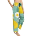 thumbnail image 2 of Naloa Lemons Chamomile Flowers And Leaves Print Women’s Ultra-Soft Comfy Pajama Lounge Pants with Pockets & Drawstring, 2 of 8
