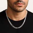 thumbnail image 5 of Tilo Jewelry Solid 925 Sterling Silver Diamond-Cut Multi Strand Cable Chain Necklace with Secure Lobster Lock | Adjustable 16-18 Inch | Everyday Necklace for Women, Men, Unisex, 5 of 13
