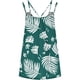 thumbnail image 3 of Gibobby Verano Mujer Correa casual Sin mangas Estampado de flores Cuello en V Dobladillo curvo Tops Blusa(Verde,G), 3 of 4