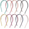 thumbnail image 1 of AUEAR 10 diademas de metal vintage con cinta de dientes envueltas, peine para el pelo, diadema para mujeres y niñas (multicolor), 1 of 5