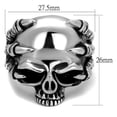 thumbnail image 2 of Luxe Jewelry Designs Stainless Steel Skull Shaped Men's Ring with Black Jet Epoxy - Size 13 (Pack of, 2 of 4