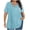 Light Blue, variant on Summer Blouses for Women Plus Size V-Neck Cross Front Casual Short Sleeve Tops, Red XL