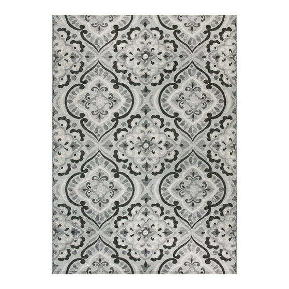 Better Homes & Gardens Black & White Medallion 9'x12' Outdoor Rug
