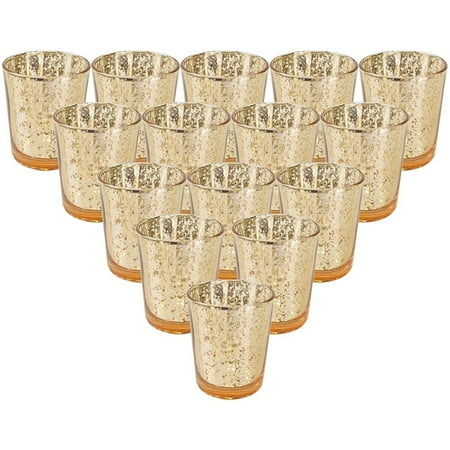 - Just Artifacts Mercury Glass Votive Candle Holder 2.75