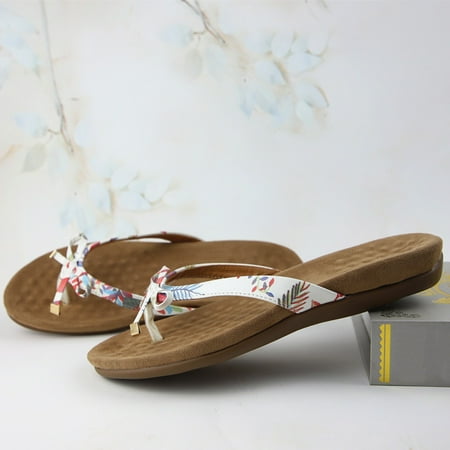 

HIBRO Women s Summer Flat Bow Split flip Flops Beach Shoes Sandals Sandals