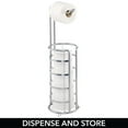 thumbnail image 3 of mDesign Metal Toilet Paper Holder Stand and Dispenser, Holds 4 Rolls - Chrome, 3 of 7