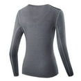 thumbnail image 2 of Juniors's Long Sleeve Compression Sports Shirts Thin Knitted Workout Tops Pullover Quick Dry T-Shirt Active Tee Tops, 2 of 10