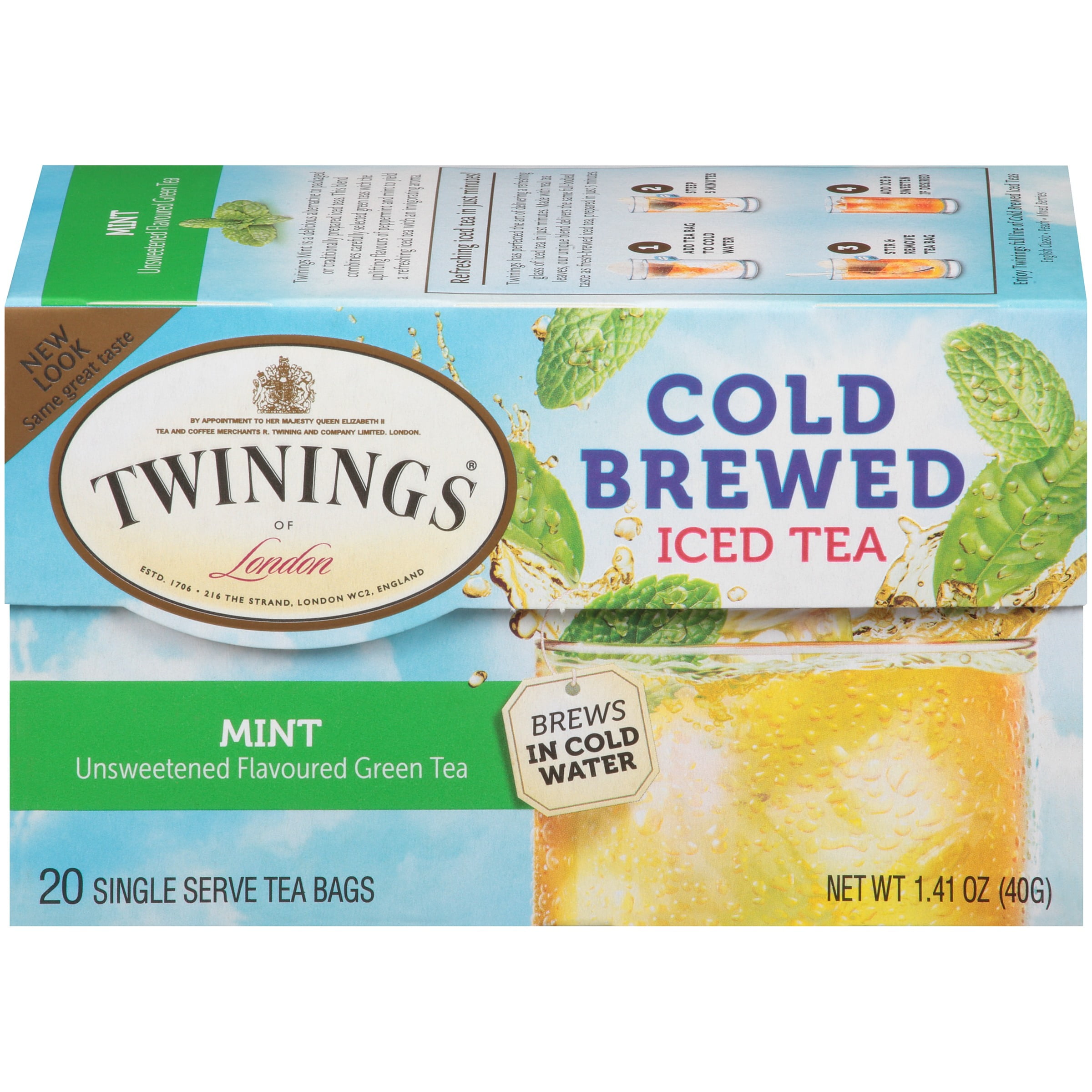 Twinings Of London Green With Mint Cold Brewed Iced 20 Ct Tea Bags Twinings Of London Green With Mint Cold Brewed Iced 20 Ct Tea Bags 1 41 Oz Box