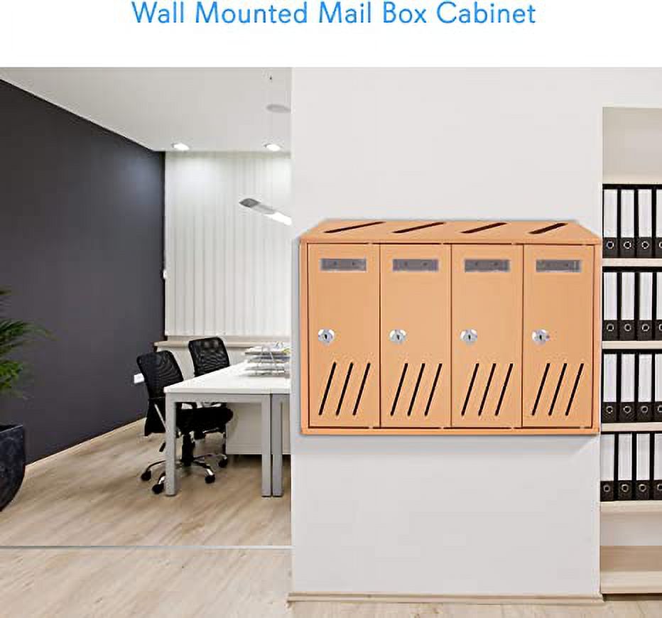 Serenelife Modern Wall Mount 4 Compartment Outdoor Universal Vertical Mounted Mailbox (Bronze)