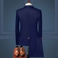 thumbnail image 4 of Men's underwear Men Fashion Suit Western Suit Outfit for Men Mens 3 Piece Slim Fit Big And Tall Tuxedo Button Set Jacket Pants Light Suits for 3 Button Fabric Mens Elegant Navy M, 4 of 6