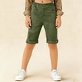 thumbnail image 4 of Plebaso Kids Summer Shorts Knee Length Shorts Boys Girls Zipper Button Casual Short Pants with Pockets, 4 of 6