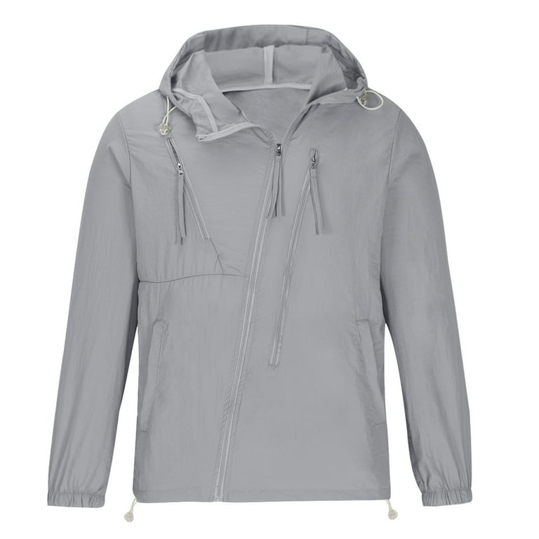 Olyvenn Men's Hooded Windbreaker Jacket Two Zipper Pockets Loose Fit Lightweight Sporty Coats Streetwear Outwear Spring Fall Gray 4 Olyvenn Men's Hooded Windbreaker Jacket Two Zipper Pockets Loose Fit Lightweight Sporty Coats Streetwear Outwear Spring Fall Gray 4