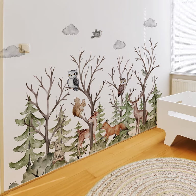 Cute Sitting Red Fox Wall Decal - Removable Peel & Stick Animal Wall Art For Nursery, Kids Room, Playroom