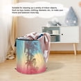 thumbnail image 6 of 50L Extra Large Popup Hamper Collapsible Laundry Basket With Zippered Lid 15.7x18.5in Palm Trees and Sun, 6 of 7