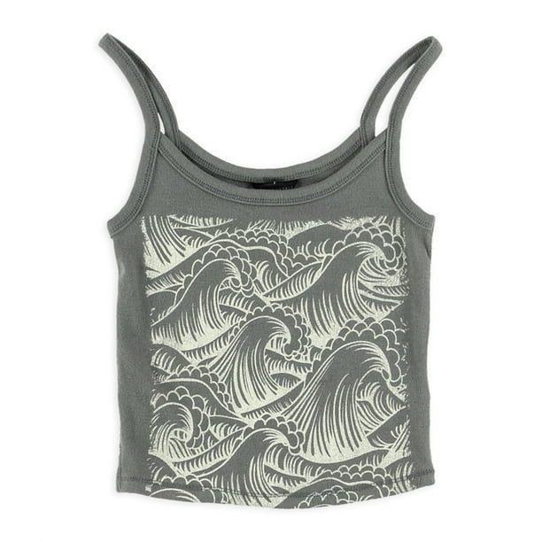 Camiseta sin mangas Aeropostale Waves para mujer, verde, XS Aeropostale Camiseta sin mangas