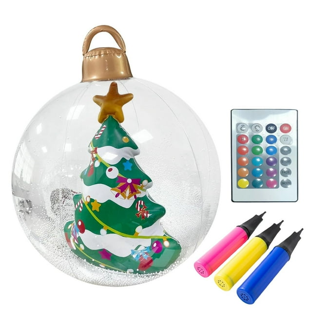 Décoration Décorative Gonflable Lumineuse de Noël de 24 Pouces avec Lumières LED, Soufflage de Noël, Décoration de Noël Extérieure, Convient aux Cours, Événements, Robe pour Femmes, Mariage, Fête, Drapeaux