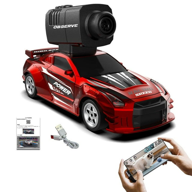 RC Cars with Camera Remote Control,High Speed Trucks All-Terrain Remote Control Car with Body Light Rechargeable Battery, 128 RC Car Vehicle Toy Gifts for Kids Adults