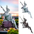 thumbnail image 3 of QHUDLV Miniature Sitting Fairy Elf Statue,Garden Yard Craft,Home Landscaping Decoration, 3 of 9