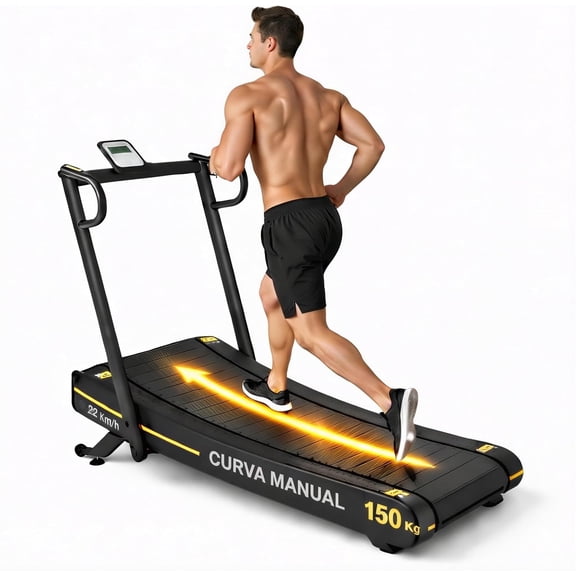 Caminadora Curva Plegable Bluelander con Pantalla Digital, Velocidad 22 km/h, Desacelerador Inteligente con Soporte para Teléfono y Ruedas de Transporte