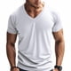 thumbnail image 1 of Playera Elvqul para Hombre Casuales de Color Sólido Manga Corta Blanco Deportivas Cuello V, 1 of 9