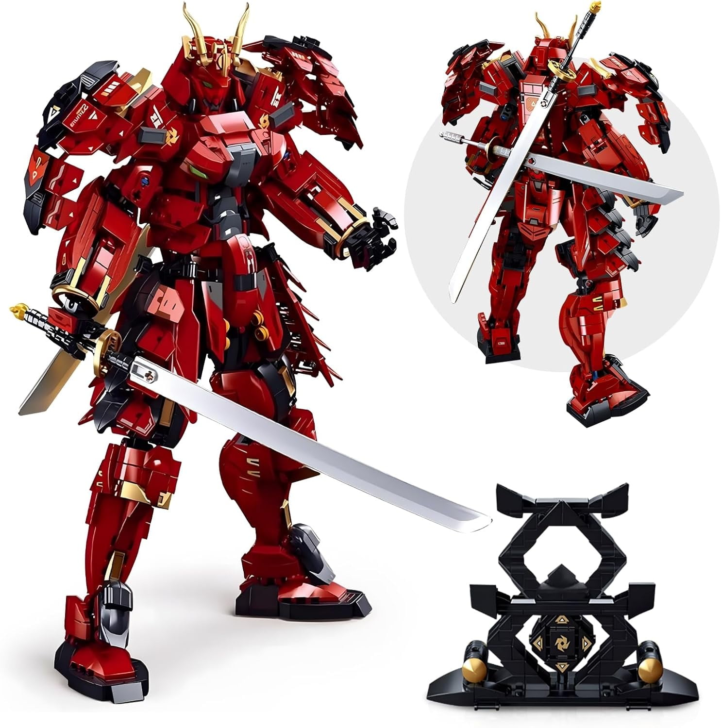 Hero Mech Building Blocks Set for Adults，Golden Armor Robot Model