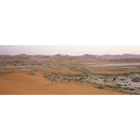 Panoramic view of sand dunes viewed from Big Daddy Dune Sossusvlei Namib Desert Namibia Canvas Art - Panoramic Images (36 x (Best Atv For Sand Dunes)