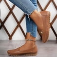 thumbnail image 6 of Women's Casual Slip-On Walking Flats Loafers Stylish Orthopedic Leather Shoes Anti-Slip Flat-Soled Shoes Slip on Walking Loafers All-Day Comfort Casual Shoes,Brown 41(US-8), 6 of 7