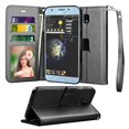thumbnail image 1 of Tekcoo Wallet Phone Case 5.5" Galaxy J7 2018 / J7 V 2nd Gen / J7 V 2018 / J7 Refine / J7 Crown / J7 Top / J7 Eon / J7 Aura / J7 Star, Luxury Premium PU Leather ID 3 Card Slots w/ Stand & Lanyard Strap, 1 of 8