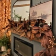 thumbnail image 5 of Brown Magnolia Leaf Garland - Artificial Magnolia Garland with Pinecones, Rustic Fall Decor, Garland for Fireplace Mantel, Christmas, and Thanksgiving Decorations - 1Pcs, 5 of 8