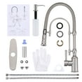 thumbnail image 5 of Wowow 20.7 in.Single Handle Convenient Pull Down Sprayer Kitchen Faucet in Brushed Nickel with Soap Dispenser, 5 of 7