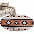 thumbnail image 6 of Khaki Boho Round Rug 3ft Washable Circle Entryway Rugs Non Slip Vintage Ethnic Tribe Retro Abstract Art Area Rug Indoor Floor Carpet for Bedroom Kitchen Living Room Home Office Dining Room Nursery, 6 of 8