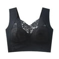 thumbnail image 4 of Fiaer Womens Pus up Bras Oversized Lace Full Coverage Support Anti-Sagging Wide Shoulder Straps Bra Black L, 4 of 4