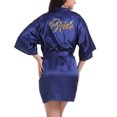 thumbnail image 6 of snilers Robes for Women Silky Satin Kimono Bathrobe Glitter Bride Letter Print Lightweight Sleepwear Wedding Party Loose Nightgown, 6 of 6