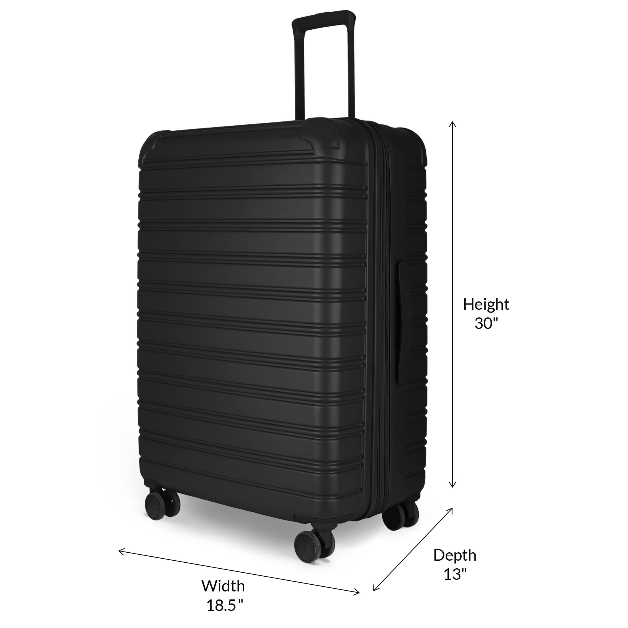 iFLY Fibertech 3.0 Matte Expandable Hardside Spinner 2-Piece Luggage Set, 20" Carry-On & 28" Checked Suitcase, Black