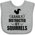 thumbnail image 3 of Inktastic Easily Distracted by Squirrels Boys or Girls Baby Bib, 3 of 4