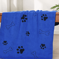 FORICOM Pet Bath Towel for Drying Dog and Cat Pet Towels, Microfiber Quick Dry Pet Bath Products, (Blue, 24 x 40 Inch)