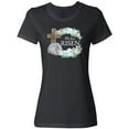 thumbnail image 3 of Inktastic Easter He Has Risen with Cross and Flowers Women's T-Shirt, 3 of 5