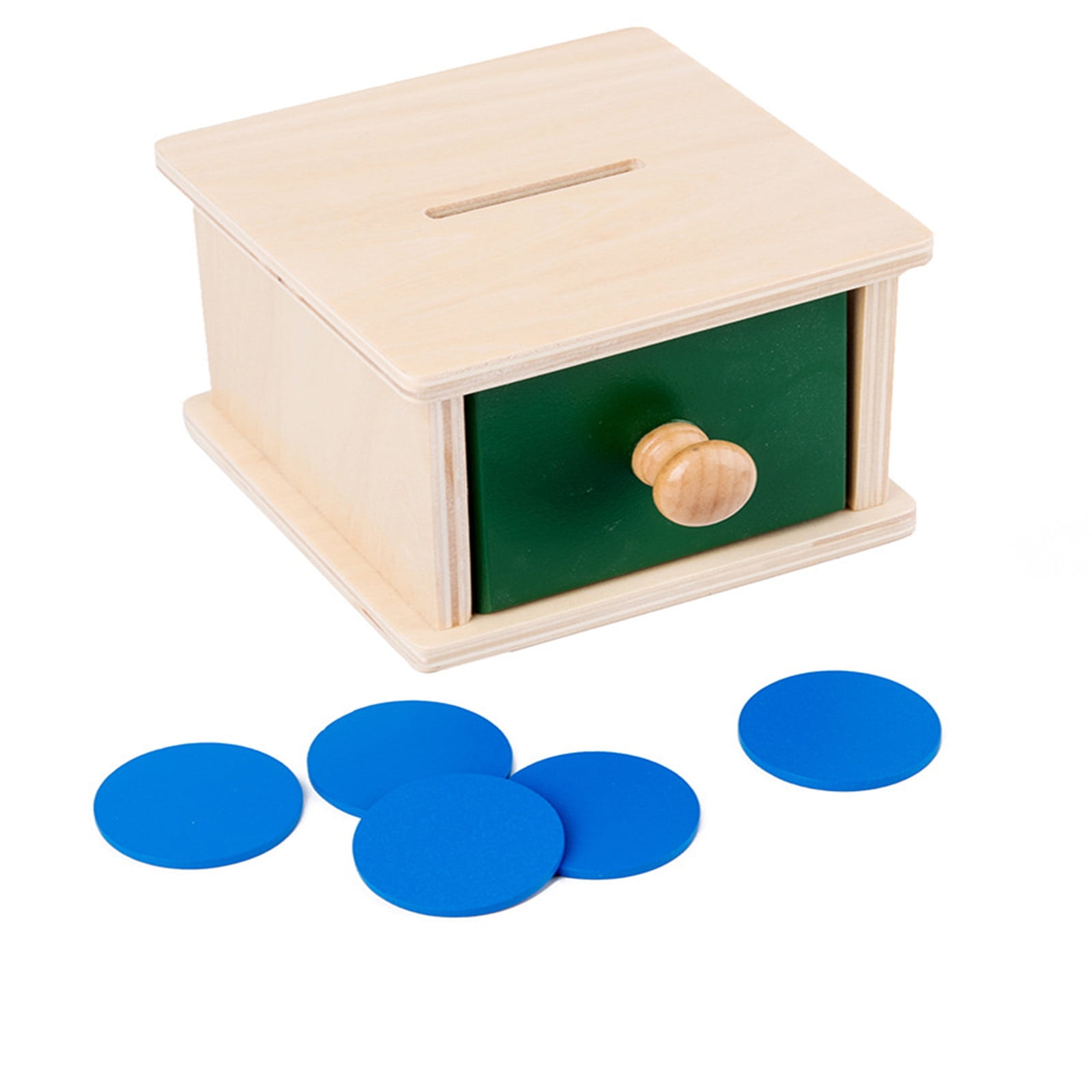Montessori Wooden Coin Box Biggy Bank Infant & Todders Toy Preschool Game Train 