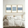 thumbnail image 4 of SHENIFY Large 24x36in3pcs Natural Framed Abstract Boho Art Framed Wood Blue White Grunge Geometric Wall Decor Minimalist Bohemian Bedroom Decor Canvas Prints, 4 of 7