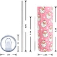 thumbnail image 2 of Christmas 20 Oz Tumbler with Handle and Straw, Pastel Santa Claus Stainless Steel Insulated Cup, Xmas Holiday Gifts for Women Girls, 2 of 6