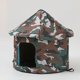 thumbnail image 1 of Kennel Dog House Soft Pet Bed Tent Indoor Outdoor Enclosed Sleeping Nest Basket with Removable Cushion Travel Dog Accessory ShopWise Round, 1 of 7