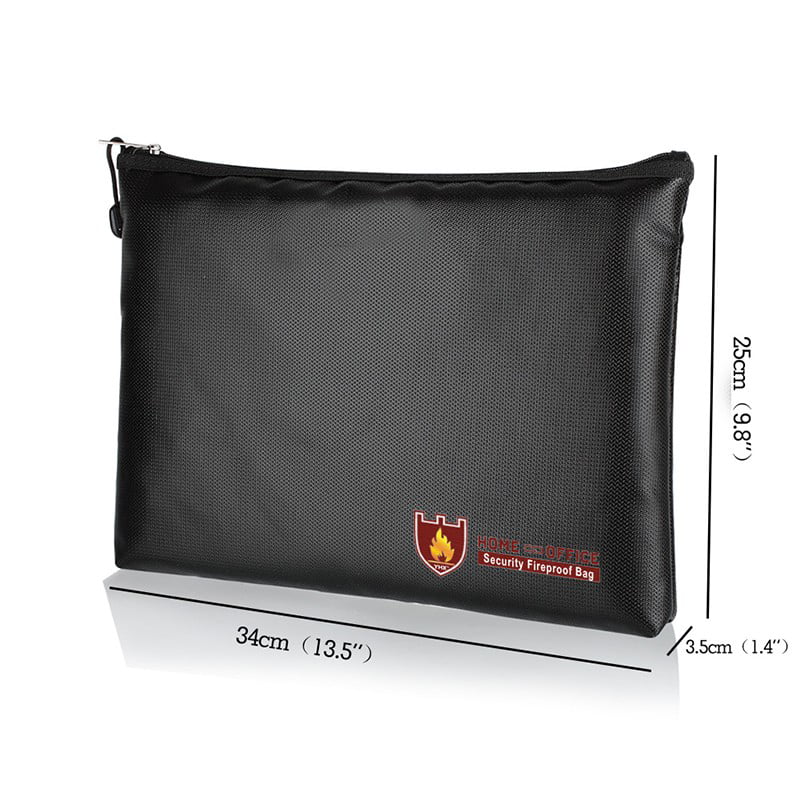 1*Document Bag Fire-Resistant Protection Bag Fireproof Pouch Money Files Safety 