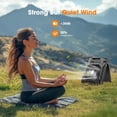thumbnail image 3 of Solar Camping Fan with LED Lantern, 20000mAh Rechargeable Battery Powered with 10W Solar Panel, Quiet Battery Operated Tent Fan for Picnic, Barbecue, Fishing, Travel, 3 of 8