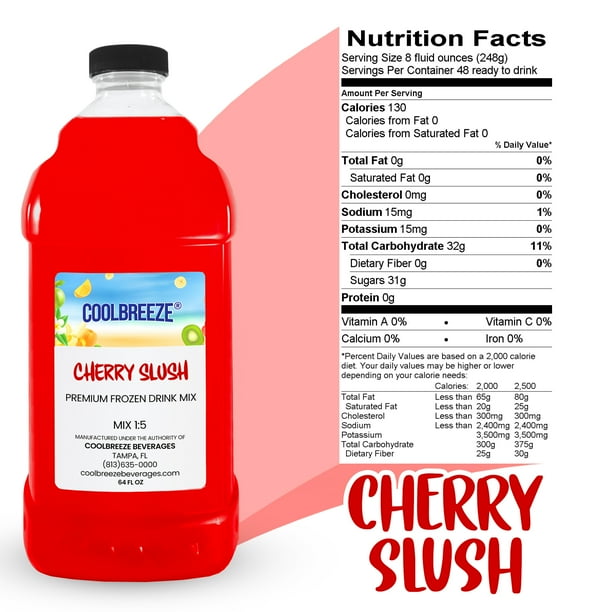 Coolbreeze Beverages Ready To Use Frozen Slushie Flavor Syrup Cherry