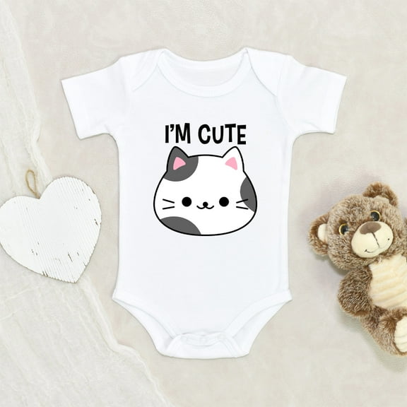 Adorable Kitty Baby Clothes - I'm Cute Kitty Baby Clothing - Newborn Baby Clothes - Funny Kitten Baby Clothing