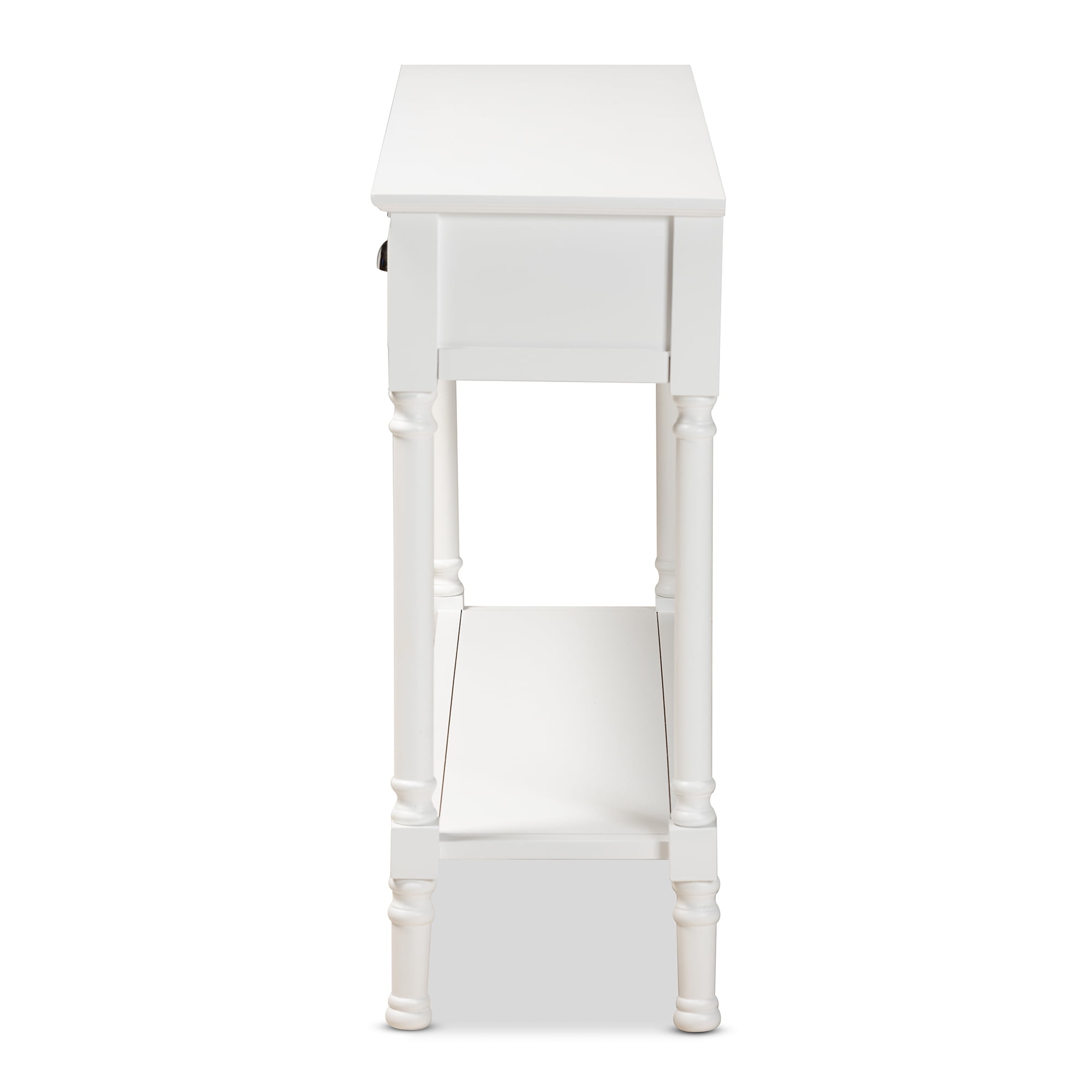 Baxton Studio Garvey Modern Metal Console Table, Drawer Included, White