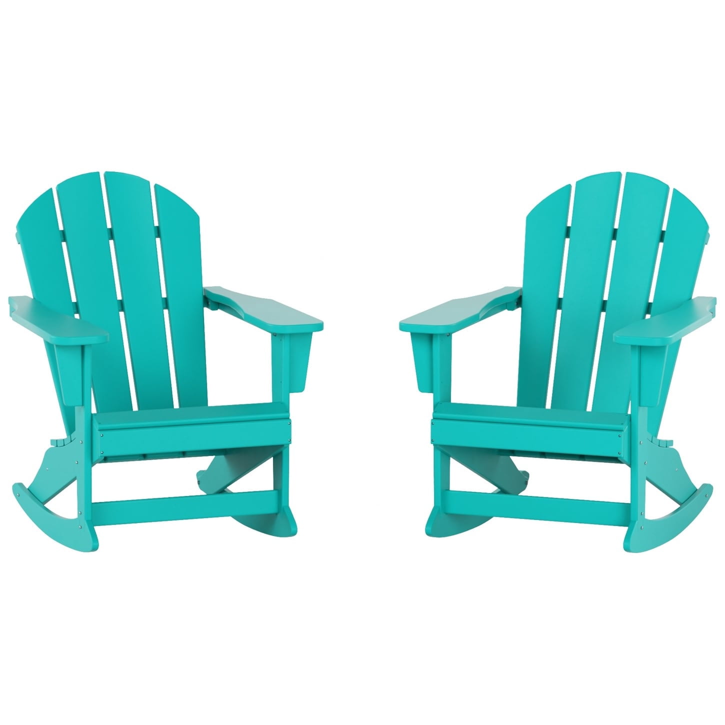 Polytrends  Laguna Hdpe All Weather Outdoor Patio Rocking Chair (Set of 2) Turquoise