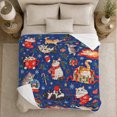 thumbnail image 5 of Christmas Cats Navy Blue Pattern Playful Holiday Illustration, Playful Pet Portrait Pattern, Warm Flannel Blanket for Living Room and Bedroom, Cat Lovers Christmas Gift, Pet Lover Home Decor, 5 of 9